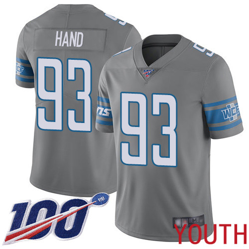 Detroit Lions Limited Steel Youth Dahawn Hand Jersey NFL Football 93 100th Season Rush Vapor Untouchable